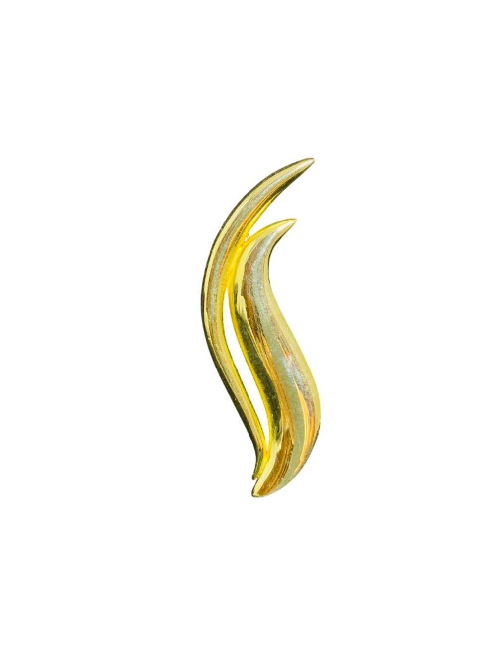 Jonette Jewelry Gold Tone Leaf Brooch Signed JJ 1988 (2168)